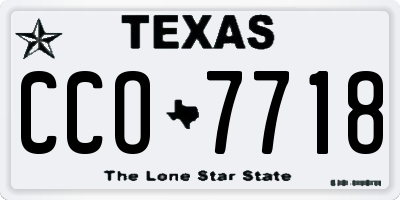 TX license plate CCO7718