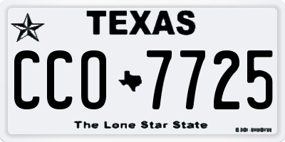 TX license plate CCO7725