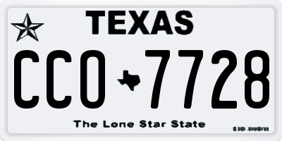 TX license plate CCO7728