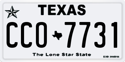 TX license plate CCO7731