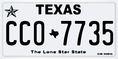 TX license plate CCO7735
