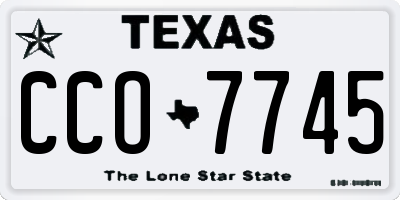 TX license plate CCO7745