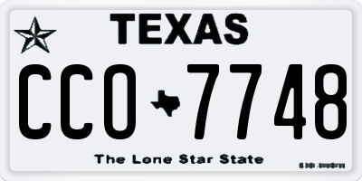 TX license plate CCO7748