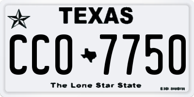 TX license plate CCO7750