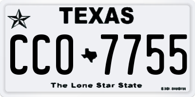 TX license plate CCO7755