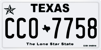 TX license plate CCO7758