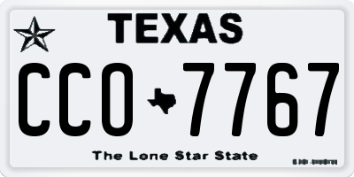 TX license plate CCO7767
