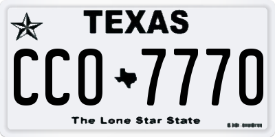 TX license plate CCO7770