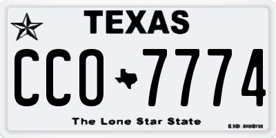 TX license plate CCO7774