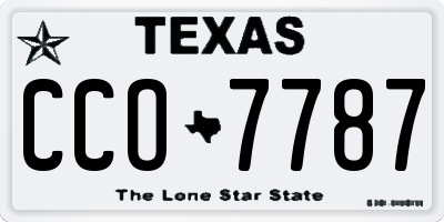 TX license plate CCO7787