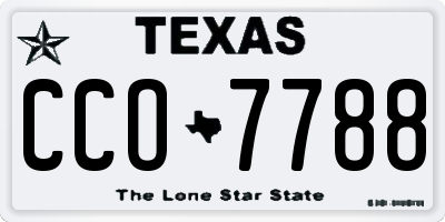 TX license plate CCO7788