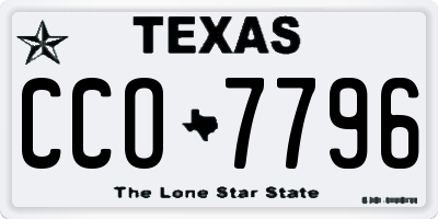 TX license plate CCO7796