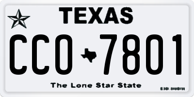 TX license plate CCO7801