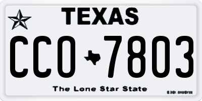 TX license plate CCO7803