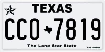TX license plate CCO7819