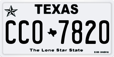 TX license plate CCO7820