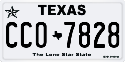 TX license plate CCO7828