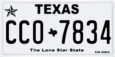 TX license plate CCO7834
