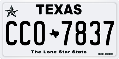 TX license plate CCO7837