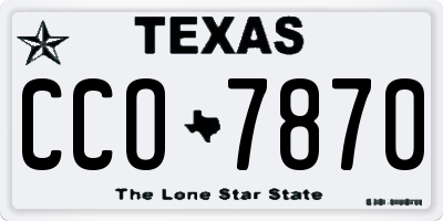 TX license plate CCO7870