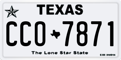 TX license plate CCO7871