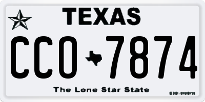 TX license plate CCO7874