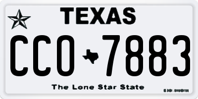 TX license plate CCO7883