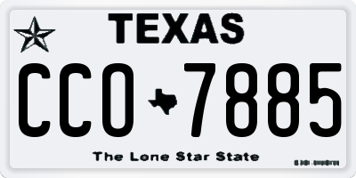 TX license plate CCO7885