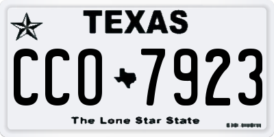 TX license plate CCO7923