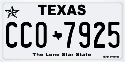 TX license plate CCO7925