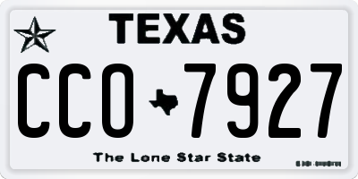 TX license plate CCO7927