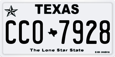 TX license plate CCO7928
