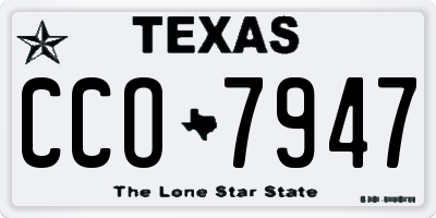 TX license plate CCO7947