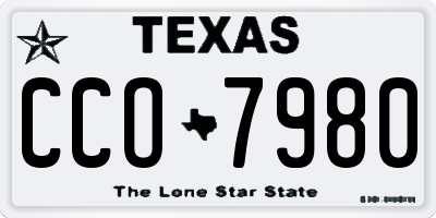 TX license plate CCO7980