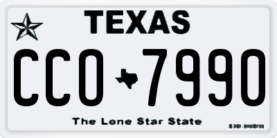 TX license plate CCO7990