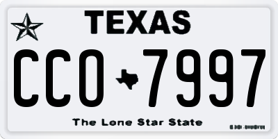 TX license plate CCO7997