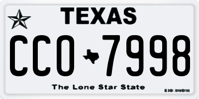 TX license plate CCO7998