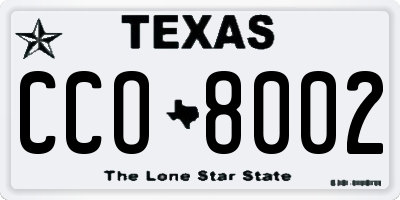 TX license plate CCO8002