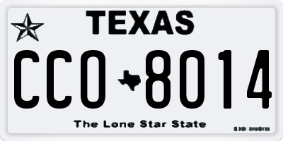 TX license plate CCO8014