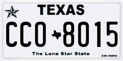 TX license plate CCO8015