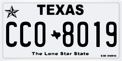 TX license plate CCO8019