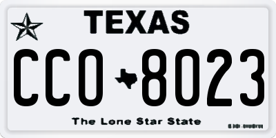 TX license plate CCO8023
