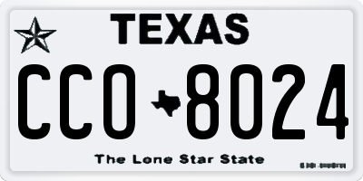TX license plate CCO8024