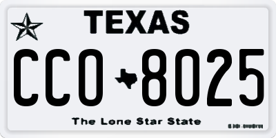 TX license plate CCO8025