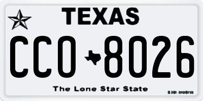 TX license plate CCO8026