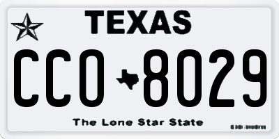 TX license plate CCO8029