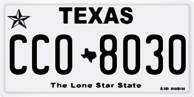 TX license plate CCO8030
