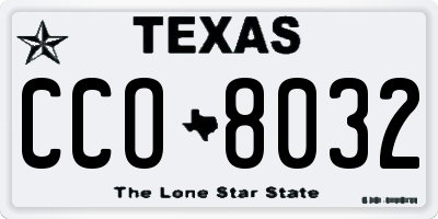 TX license plate CCO8032
