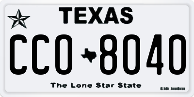 TX license plate CCO8040