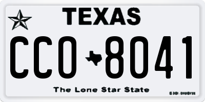 TX license plate CCO8041